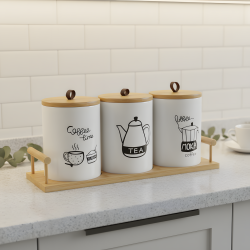 Porcelain Spice Jar Set - 3 Pcs